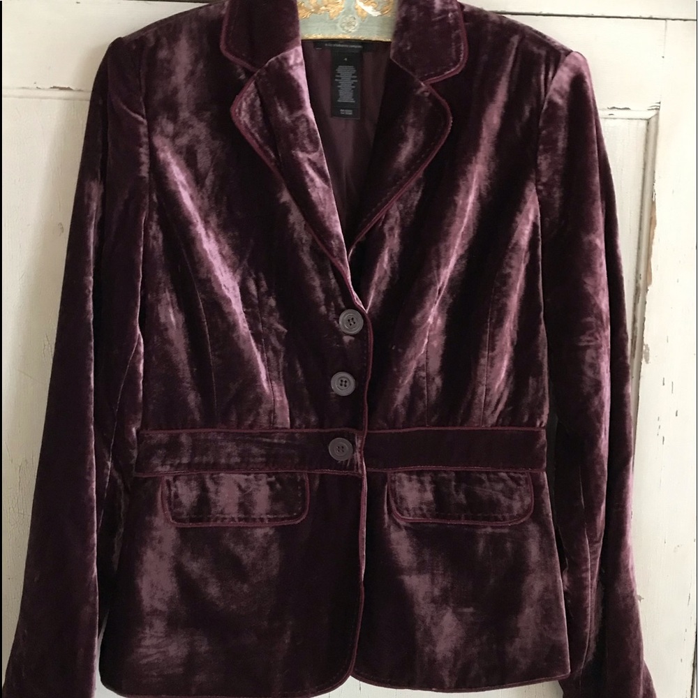 Dark rich burgandy purple velvet blazer
